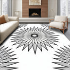 Radial Sunburst Geometric Design Rug