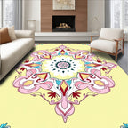 Pastel Floral Symmetry Mandala Design Rug