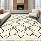 Abstract Diamond Lattice Curved Pattern Rug