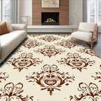 Vintage Scrolling Floral Damask Pattern Rug