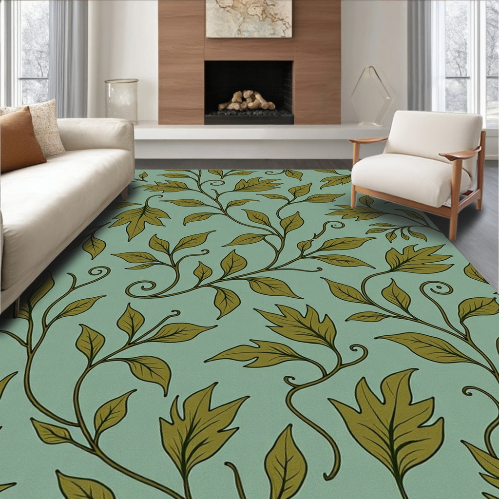 Vintage Leaf Vine Pattern Rug