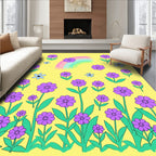 Groovy Flower Garden With Rainbow Rug