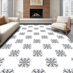 Gray Floral Square Repeating Pattern Rug
