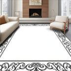Ornate Scrollwork Floral Pattern Rug