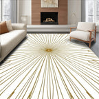 Radiant Starburst Detailed Line Art Design Rug