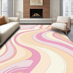 Retro Swirl Pastel Wave Pattern Rug
