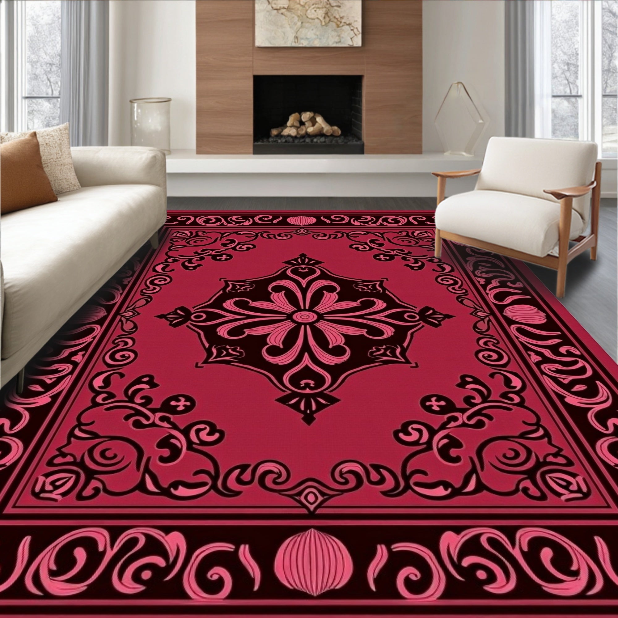 Ornate Floral Decorative Area Rug