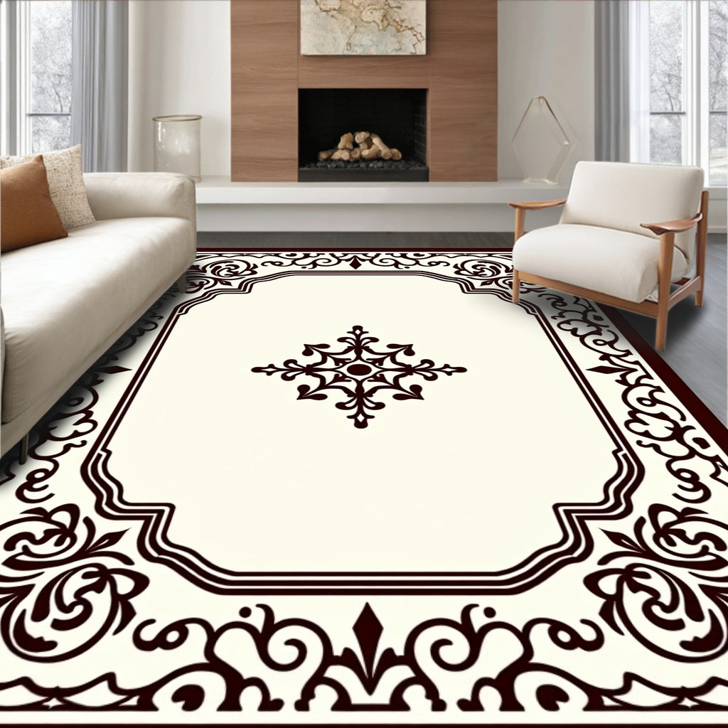 Classic Filigree Pattern Frame Rug