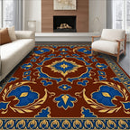 Rich Floral Medallion And Border Design Rug