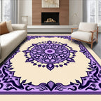 Purple Mandala Floral Geometric Rug