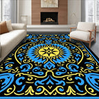 Bold Starburst Floral Patterned Rug