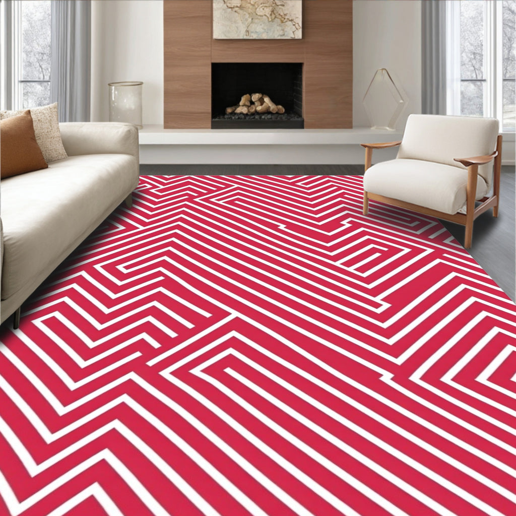 Bold Maze Geometric Pattern Rug