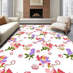 Whimsical Floral Pattern with Swirl Accents Rug