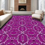Intricate Purple White Geometric Abstract Design Rug
