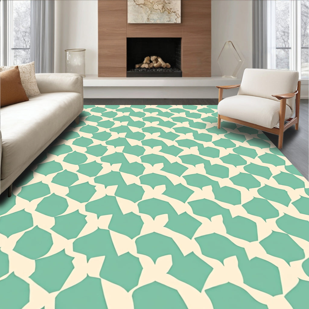 Geometric Stone Arabesque Pattern Rug