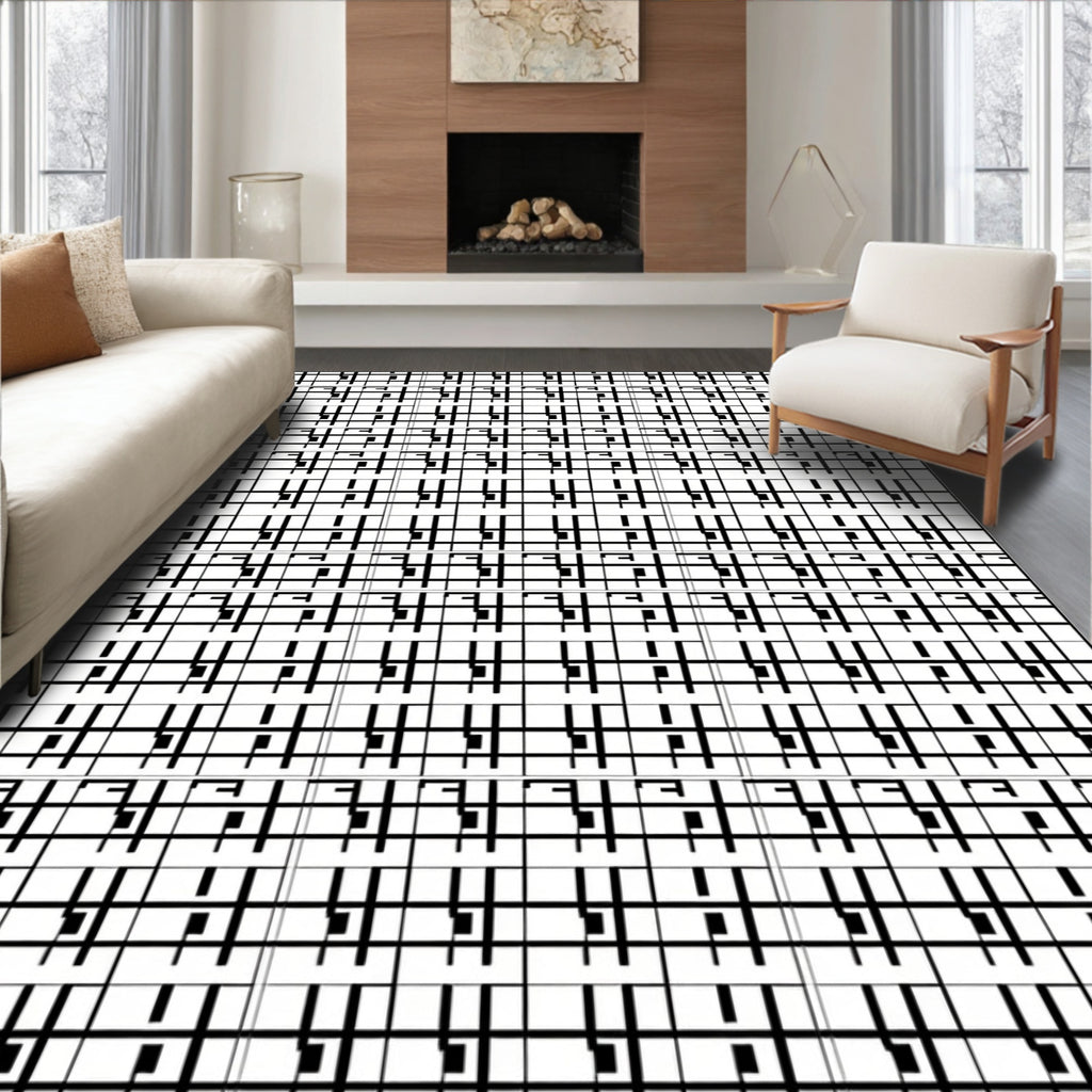 Abstract Grid Pattern Design Rug