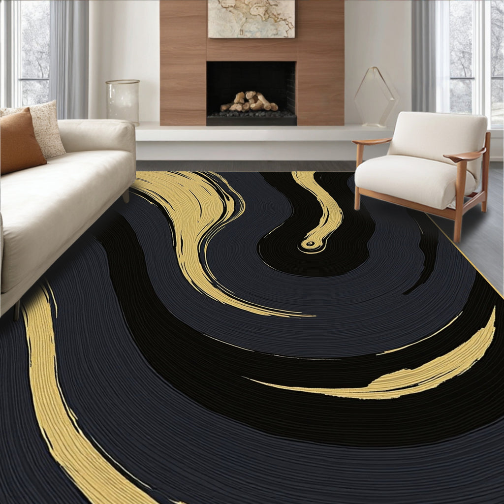 Bold Abstract Swirl Pattern Rug