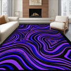 Groovy Purple Blue Swirls Rug