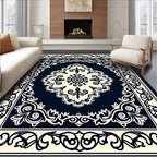 Classic Floral Medallion Border Design Rug