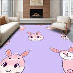 Pink Bunny Pattern Design Rug