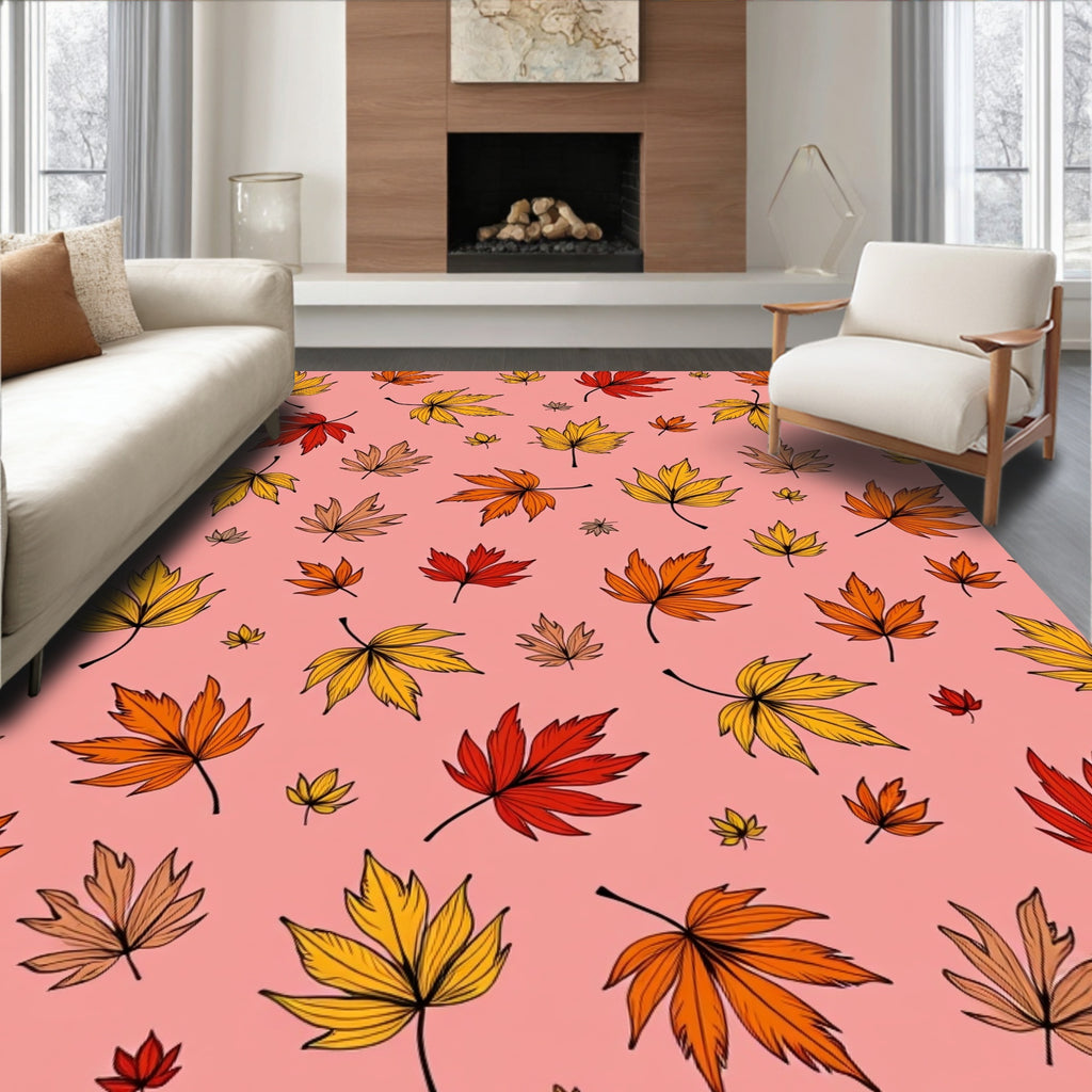 Autumn Leaves Pattern Design Rug
