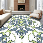 Ornate Scrollwork Botanical Pattern Rug