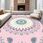 Soft Pastel Mandala Floral Pattern Rug