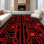 Futuristic Circuit Board Pattern Rug