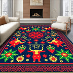 Crimson Bull Floral Geometric Medley Rug