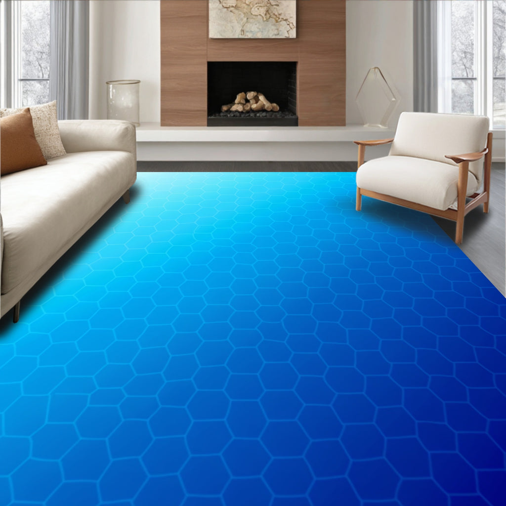 Geometric Honeycomb Gradient Design Rug