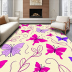 Vibrant Butterfly Leaf Pattern Design Rug