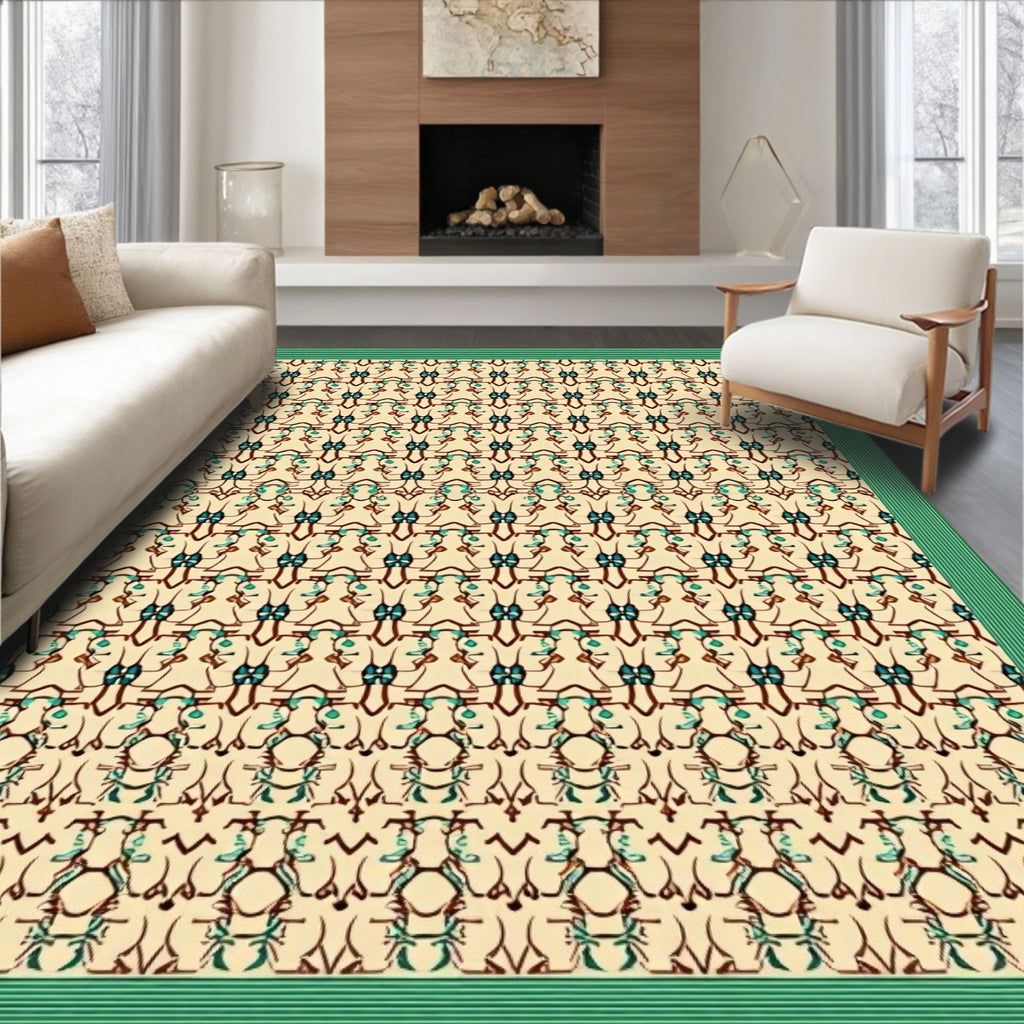 Abstract Figures Repeating Pattern Design Rug