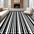 Striped Tassel Geometric Pattern Rug