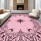 Elegant Floral Scrollwork Decorative Pattern Rug