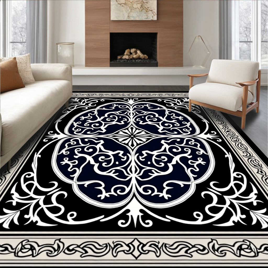 Intricate Floral Swirl Patterned Rug