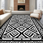 Bold Geometric Diamond Patterned Rug