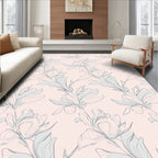 Botanical Sketch Floral Pattern Rug