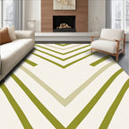 Olive Chevron Patterned Design Rug