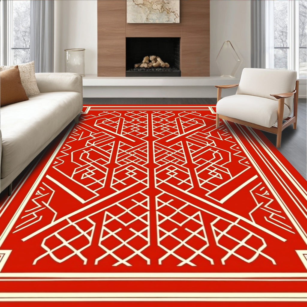 Bold Geometric Art Deco Design Rug