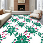Emerald Floral Vines Pattern Rug