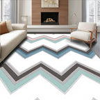 Pastel Chevron Zigzag Pattern Design Rug