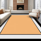 Muted Peach and Cream Geometric Design Rug