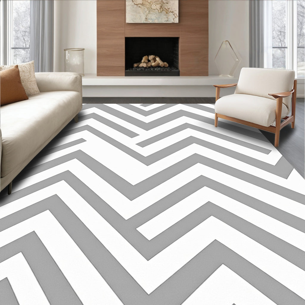 Geometric Zigzag Chevron Design Rug