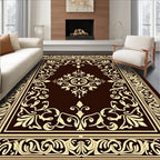 Elegant Swirls and Floral Border Design Rug