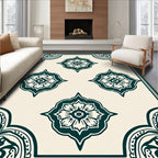 Classic Floral Motif Border Design Rug