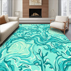 Oceanic Swirl Fluid Nature Design Rug