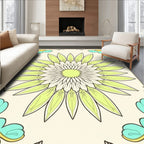 Art Nouveau Floral Sunburst Design Rug
