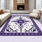 Elegant Purple Floral Mandala Pattern Rug