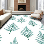 Teal Evergreen Fern All Over Rug