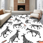 Whimsical Zebra Stripe Pattern Rug